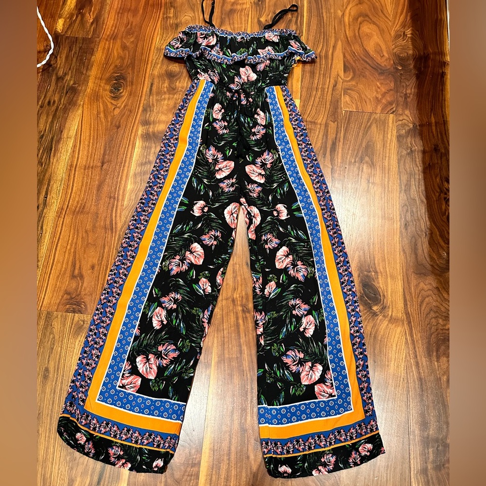Flying Tomato Off Shoulder Jumpsuit With Adjustable Straps Size Small